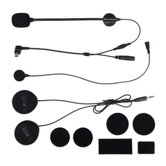 ヘッドセット USB Mini-B端子 Pro専用 オプション品 強化HI-FI音質 M1-S ヘルメット用イヤホン 二種類マイク＆スピーカー バイク用インカム マジックテープ同封 インカム用(ハード＆ソフトマイク) FODSPORTS M1-S Plus対応