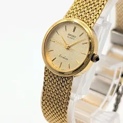 SEIKO EXELINE 1221-0100 Watch Quartz Ladies Round Gold Gold dial Y2K 00S セイコー エクセリーヌ 時計 クオーツ レディース ラウンド ゴールド ゴールド文字盤 ヴィンテージ 稼働品