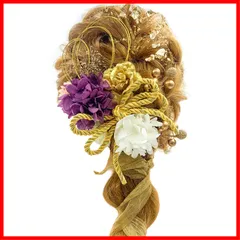 成人式 卒業式 和風 花嫁 花 七五三 ヘッドアクセサリー ブライダル 結婚式 ウエディング ヘッドドレス 袴 振袖 着物 A2310 浴衣 和装 ロープアレンジ 紐アレンジ 花飾り 髪飾り 造花 ドライフラワー