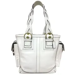 COACH　コーチ　バッグ　サイドポケット　SOHO　肩掛け　編み込み　レザー　ショルダー　ヴィンテージ　GP金具　ホワイト