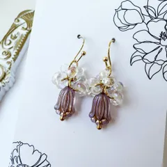 チェコビーズの可愛いピアスD156