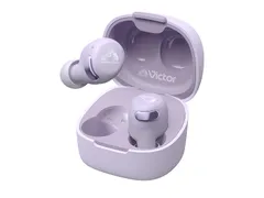 新品 JVCケンウッド Victor HA-A30T2-V ワイヤレスイヤホン Bluetooth Ver.5.3 ノイズキャンセリング アプリ対応 マルチポイント 合計27時間再生 マイク付き 小型 軽量 外音取り込み 防水 パープル