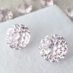 【6mm ペア】高品質 花火カット ジルコニア ルース｜ピンク系 No.3 薄桜｜ピアス・イヤリング制作に