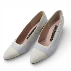 BOUTIQUE OSAKI ブティックオーサキ パンプス バイカラー 22.5㎝ ライトブルー スエード  日本製