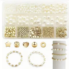 fogman アクセサリーデザイナー監修 パールビーズ セット キット ハンドメイド 初心者 材料 詰め合わせ ケース付き (15グリッドパール)