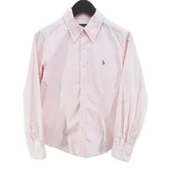 ラルフローレン RALPH LAUREN 長袖 シャツ ボタンダウン 150 ピンク系 ロゴ 刺繍 ストレッチ