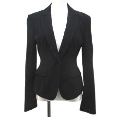 クードシャンス CdeC COUP DE CHANCE テーラード ジャケット 38 黒系 ブラック 無地 タック ボタン 裏地 ストレッチ 日本製