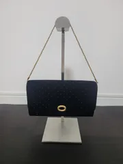 パーティーバッグ ブラック チェーン クラッチバッグ ハンドバッグ バッグ　ゴールド金具