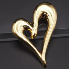 R486 MONET モネ ブローチ オープンハート ゴールドカラー デザイン コスチュームジュエリー