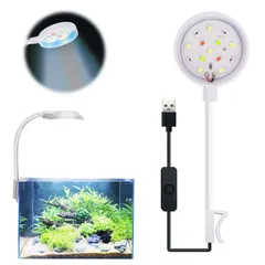【在庫セール】アクアリウムライト 水槽照明 クリップ式水槽ライト ライト ライト 360度調整 小型水槽 曲げ可能 四色ライト 観賞魚飼育 14ランプ LED 水草育成 水槽 省エネ PAVIKE
