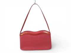 ウンガロ UNGARO ショルダーバッグ ラメ レッド 赤 キャンバス レザー 