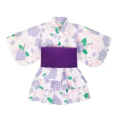 浴衣 子供 女の子 ベビー キッズ 夏祭り 夏 和装 ゆかた こどもゆかた 3点セット 帯セット ワンピース 上下セット 兵児帯付 浴衣ドレス 花火大会 HF07