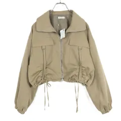 【美品タグ付き！】アクシーズファム★リボンが可愛い♪ ギャザーデザインブルゾン サイズF ブラウン系 z18817のサムネイル