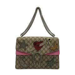 GUCCI(グッチ) ショルダーバッグ ディオニュソス 403348 ベージュ×ピンク×マルチ チェーンショルダー/ラインストーン