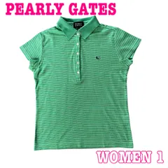 PEARLY GATES パーリーゲイツ 半袖 ボーダー柄 コットン混 ストレッチ ポロシャツ 1