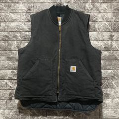 00s メキシコ製 Carhartt 中綿 ダックベスト フェード ブラック S