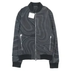 未使用 HERMES エルメス ボンバージャケット ナイロン ジップジャケット ブルゾン リバーシブル 総柄 長袖 アウター ブラック 44 メンズ 古着 中古 USED