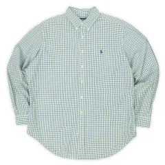 ポロラルフローレン POLO RALPH LAUREN 00s 2000年代 ボタンダウンシャツ CLASSIC FIT クラシックフィット BD USA ヴィンテージ 定番 古着 メンズ グリーン系 チェック柄 XL【中古】