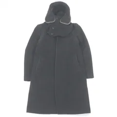 美品□MIHARA YASUHIRO ミハラヤスヒロ ウール フーデッド デザインコート ロングコート チャコールグレー 48 日本製 正規品 メンズ