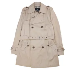 BURBERRY BLACK LABEL バーバリーブラックレーベル トレンチコート ダブルブレスト ジャケット 背抜き L ベージュ メンズ 古着 中古 USED