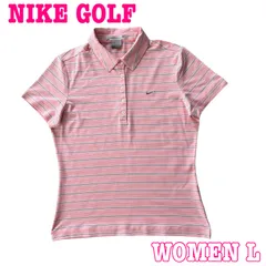 NIKE GOLF ナイキゴルフ 半袖 ロゴ刺繍 ボーダー柄 速乾性 ストレッチ ポロシャツ L