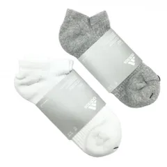 【新品】アディダス ソックス2足セット 白×グレー くるぶし丈 レディース 22-24cm ゴルフウェア adidas