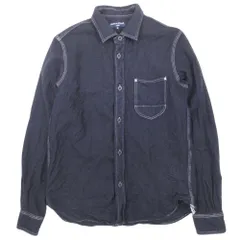 美品 13aw COMME des GARCONS HOMME コムデギャルソンオム ウール縮絨 シャツ カットソー ステッチデザイン S 紺 ネイビー メンズ 古着 中古 USED