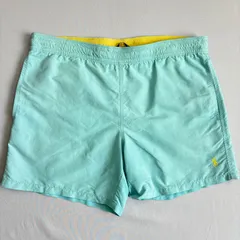 【USED】US 古着 POLO Ralph Lauren スイムショーツ M ミントカラー 水陸両用 海パン ナイロン 短パン 刺繍ロゴ メンズ ショートパンツ 夏 サーフ レジャー アメリカ USA アメカジ ストリート カジュアル ポロ ラルフローレン