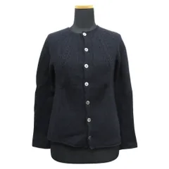 美品 tricot COMME des GARCONS トリココムデギャルソン ウール ケーブルニット カーディガン カットソー 紺 ネイビー レディース 古着 中古 USED