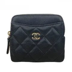シャネル(Chanel) シャネル 財布・コインケース マトラッセ キャビアスキン ブラック シャンパンレディース