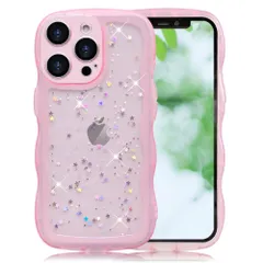 【新着商品】キラキラ かわいい tpuソフトケース クリア 薄型 ケース 傷防止背面 滑り止め Pro 指紋防止 13 ストラップホール付き iPhone 対応 アイホン13プロ 対応 カバー スマホケース (ピンク)