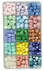 【即日発送】ワックス ビーズ セット (ライトカラー シーリングスタンプ 15色セット) シーリングワックス