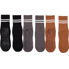 ヨガソックス 滑り止め ヨガ靴下 3足 ロング丈 綿 保温 ピラティス ソックス 抗菌消臭靴下 吸汗性 吸湿性 通気性 スポーツ フィットネス オールシーズン対応 男女兼用 3ダブル