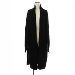 エンフォルド ENFOLD ロングカーディガン ウール 38 黒 ブラック 長袖 無地 ショールカラー 300CA370-1200 /JP