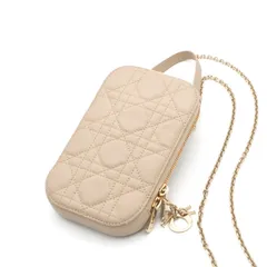 クリスチャンディオール CHRISTIAN DIOR 携帯・スマホアクセサリー ベージュ ゴールド レディディオール カナージュ Call in Dior フォンホルダーフォンケース モバイルポーチ