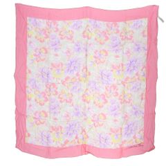 クリスチャンディオール Christian Dior スカーフ 花柄 ピンク