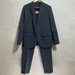 UNIQLO ユニクロ セットアップ スーツ 感動ジャケット テーラードジャケット アウター スリムフィット スマートアンクルパンツ ウルトラストレッチ スラックスパンツ ボトムス S 上下セット ネイビー フォーマル ビジネス メンズ SQ-11-22