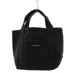 マリメッコ marimekko ハンドバッグ ロゴ キャンバス 黒 ブラック /AN1