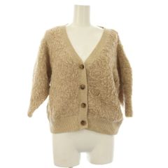 プラージュ Plage 23AW アルパカシャギー カーディガン ウール F ベージュ Vネック 七分袖 /JP