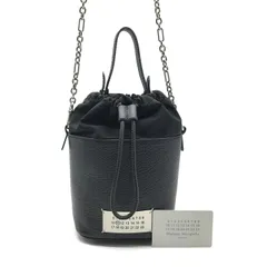 美品 Maison Margiela メゾンマルジェラ 5AC バケット 2WAY ハンド チェーン ショルダー バッグ ブラック ブランド カバン k7518