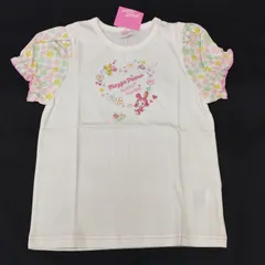 【Ｄ21748】メゾピアノ　べリエちゃん　花柄　Tシャツ　130　白　花柄　刺繍