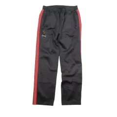 美品 NIKE × FCRB F.C.Real Bristol ナイキ × エフシーレアルブリストル トラックパンツ ロゴ刺繍 ジャージ 裏起毛 M 黒 赤 メンズ 古着 中古 USED