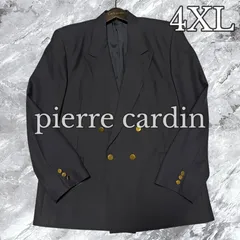大きいサイズ pierre cardin ピエールカルダン テーラードジャケット 紺ブレ ブレザー 金ボタン ダブルブレスト ウール 総裏 センターベント 開き見せ ネイビー 紺色 サイズ112R 4XL相当のサムネイル