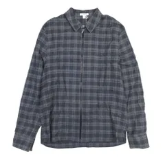 新品同様 JAMES PERSE ジェームスパース ウールライク チェック柄 ジップアップ フランネル シャツ カットソー 2 グレー メンズ 古着 中古 USEDのサムネイル