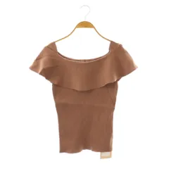 アプワイザーリッシェ Apuweiser-riche 前後2wayケープカラーニット カットソー フレンチスリーブ 2 モカ /HK ■OS