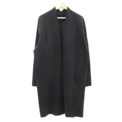 プラステ PLST カーディガン ロング丈 前開き M ブラック 黒 /YM1
