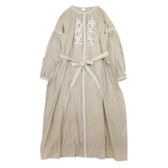 良品 URBAN RESEARCH DOORS アーバンリサーチドアーズ エンブロイダリー ロングワンピース ギャザー 刺繍 One カーキ レディース 古着 中古 USED