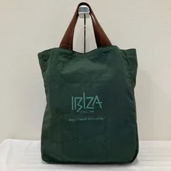 895　IBIZA　イビザ　イビサ　トートバッグ　ハンドバッグ　エコバッグ　グリーン　カーキ　オリーブ　深緑　レディース　軽量　ナイロン　シンプル　カジュアル　ロゴ
