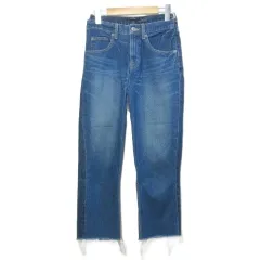 ジーナシス JEANASIS カットオフデニム パンツ ジーンズ ハイウエスト フリーサイズ 青 ブルー /X