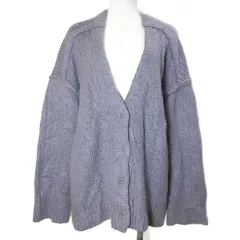 フリークスストア FREAKS STORE ニット カーディガン 長袖 厚手 Vネック フリーサイズ 紫 パープル /X